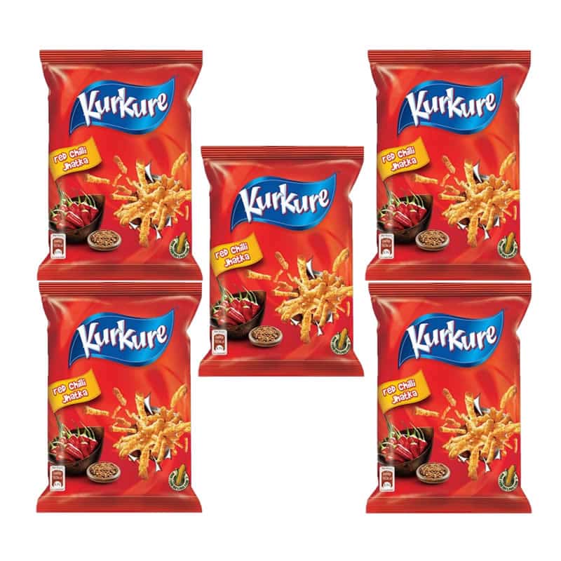 Kurkure Red Chilli Chatka 75g 5 Pack